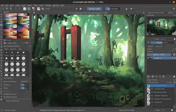 Бесплатный инструмент для рисования Krita