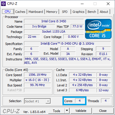 Программа CPU-Z